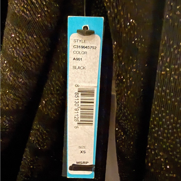 Alice + Olivia Black Sparkle Cowl Long Sleeve Top - Picture 6 of 6